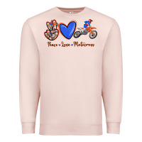 Pale Pink Peace Love Motocross Premium Sweatshirt - RanaPortraitStore