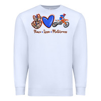 White Peace Love Motocross Premium Sweatshirt - RanaPortraitStore