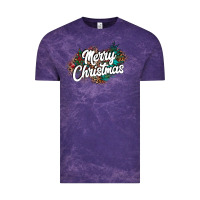Cloud Purple Merry Christmas Vintage Tee - CowhideDigitalArt