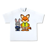 White zootopia duo chibi Urban Heavy Tee - artisFamous