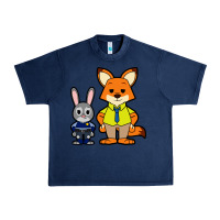 Navy zootopia duo chibi Urban Heavy Tee - artisFamous