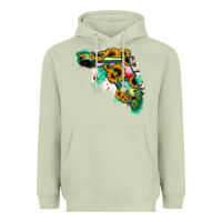 Matcha Florida Map Sunflower Cactus Serape Heavyweight Hoodie - RanaPortraitStore