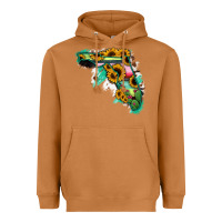 Meerkat Florida Map Sunflower Cactus Serape Heavyweight Hoodie - RanaPortraitStore
