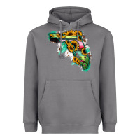 Storm Florida Map Sunflower Cactus Serape Heavyweight Hoodie - RanaPortraitStore