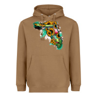 Toasted Coconut Florida Map Sunflower Cactus Serape Heavyweight Hoodie - RanaPortraitStore