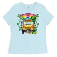 Baby Blue st. patricks day school bus Ladies Tee - SublimationCraftShop