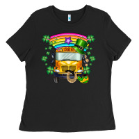 Black st. patricks day school bus Ladies Tee - SublimationCraftShop