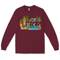 Burgundy puerto rico Long Sleeve Tee - Artiststas