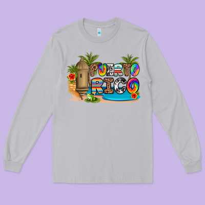 Puerto Rico Long Sleeve Tee Designed By Artiststas