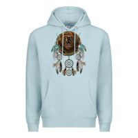 Blue Mist bear  native dreamcatcher Premium Hoodie - BarkalooDesign