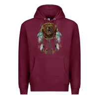 Burgundy bear  native dreamcatcher Premium Hoodie - BarkalooDesign