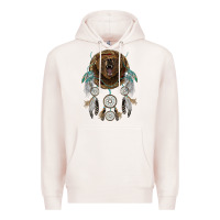 Pale Pink bear  native dreamcatcher Premium Hoodie - BarkalooDesign