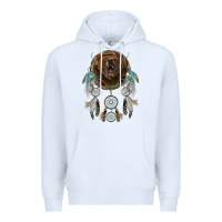White bear  native dreamcatcher Premium Hoodie - BarkalooDesign