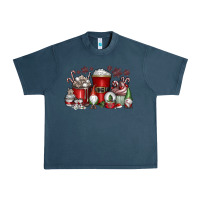 Midnight Navy Christmas Coffee Drink Urban Heavy Tee - CowhideDigitalArt