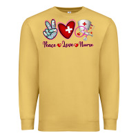 Antique Gold Peace Love Nurse Premium Sweatshirt - RanaPortraitStore