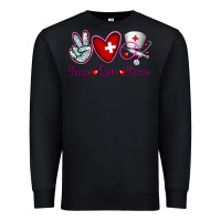 Black Peace Love Nurse Premium Sweatshirt - RanaPortraitStore