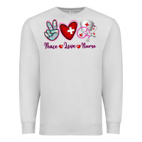Dove Grey Peace Love Nurse Premium Sweatshirt - RanaPortraitStore