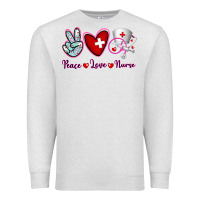 Oatmeal Heather Peace Love Nurse Premium Sweatshirt - RanaPortraitStore
