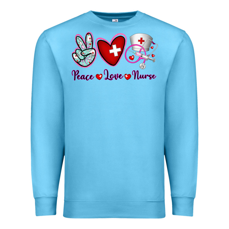 Peace Love Nurse Premium Sweatshirt by RanaPortraitStore | Teevron