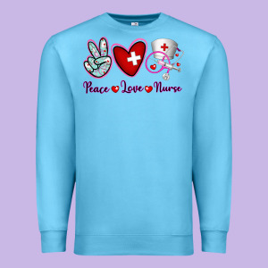 Peace Love Nurse Premium Sweatshirt Designed By Ranaportraitstore