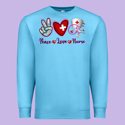 Peace Love Nurse Premium Sweatshirt Designed By Ranaportraitstore