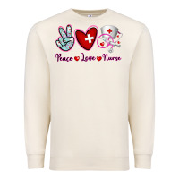 Sandshell Peace Love Nurse Premium Sweatshirt - RanaPortraitStore