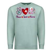 Seafoam Peace Love Nurse Premium Sweatshirt - RanaPortraitStore