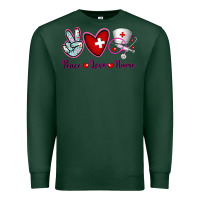 Sports Green Peace Love Nurse Premium Sweatshirt - RanaPortraitStore