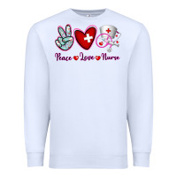 White Peace Love Nurse Premium Sweatshirt - RanaPortraitStore
