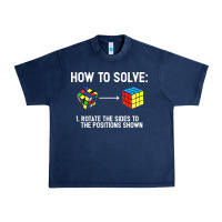 Navy youth rubiks cube rotate the sides to the position shown cube Urban Heavy Tee - DesigneFamous