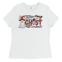 White ghost Ladies Tee - CowhideDigitalArt