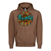 Chestnut thankful sunflower Zipper Hoodie - RanaPortraitStore