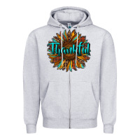Heather Grey thankful sunflower Zipper Hoodie - RanaPortraitStore