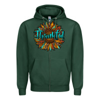 Sports Green thankful sunflower Zipper Hoodie - RanaPortraitStore