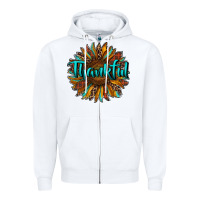 White thankful sunflower Zipper Hoodie - RanaPortraitStore
