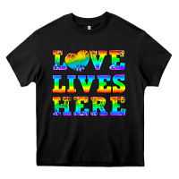 Black Western Love Lives Here Heavy Core Tee - BundleAndBundleShop