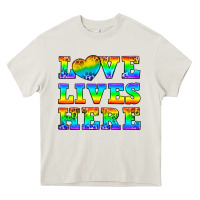 Cream Western Love Lives Here Heavy Core Tee - BundleAndBundleShop