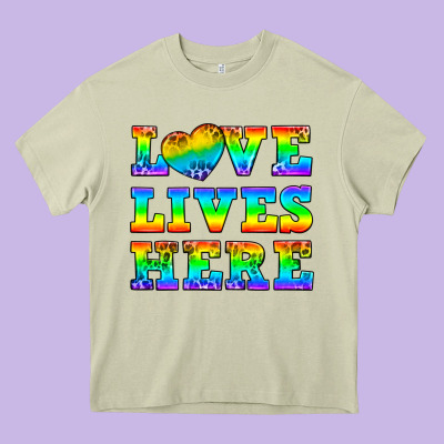 Western Love Lives Here Heavy Core Tee Designed By Bundleandbundleshop