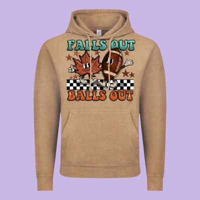 Falls Out Balls Out Vintage Hoodie Designed By Barkaloodesign