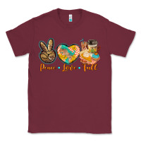 Burgundy peace love fall Classic Tee - BarkalooDesign