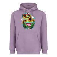 Lavender Georgia Map Sunflower Cactus Serape Heavyweight Hoodie - RanaPortraitStore