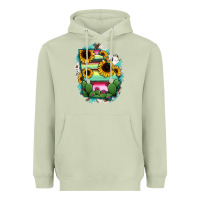 Matcha Georgia Map Sunflower Cactus Serape Heavyweight Hoodie - RanaPortraitStore