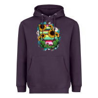 Plum Georgia Map Sunflower Cactus Serape Heavyweight Hoodie - RanaPortraitStore