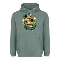Sage Georgia Map Sunflower Cactus Serape Heavyweight Hoodie - RanaPortraitStore