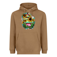 Toasted Coconut Georgia Map Sunflower Cactus Serape Heavyweight Hoodie - RanaPortraitStore