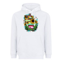 White Georgia Map Sunflower Cactus Serape Heavyweight Hoodie - RanaPortraitStore