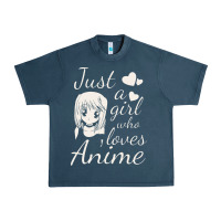 Midnight Navy just a girl who loves anime Urban Heavy Tee - DesigneFamous