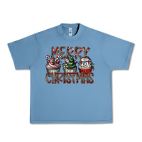 Pebble Blue Merry Christmas Urban Heavy Tee - CowhideDigitalArt