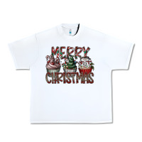 White Merry Christmas Urban Heavy Tee - CowhideDigitalArt