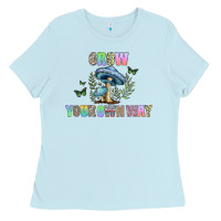 Baby Blue grow your own way Ladies Tee - CowhideDigitalArt